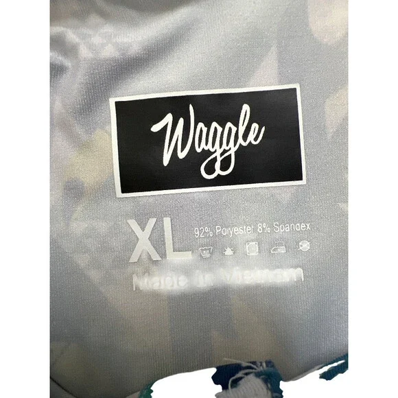 Waggle Men's Green/Blue Toucan Print Short Sleeve Athletic Golf Polo - XL - Picture 3 of 3